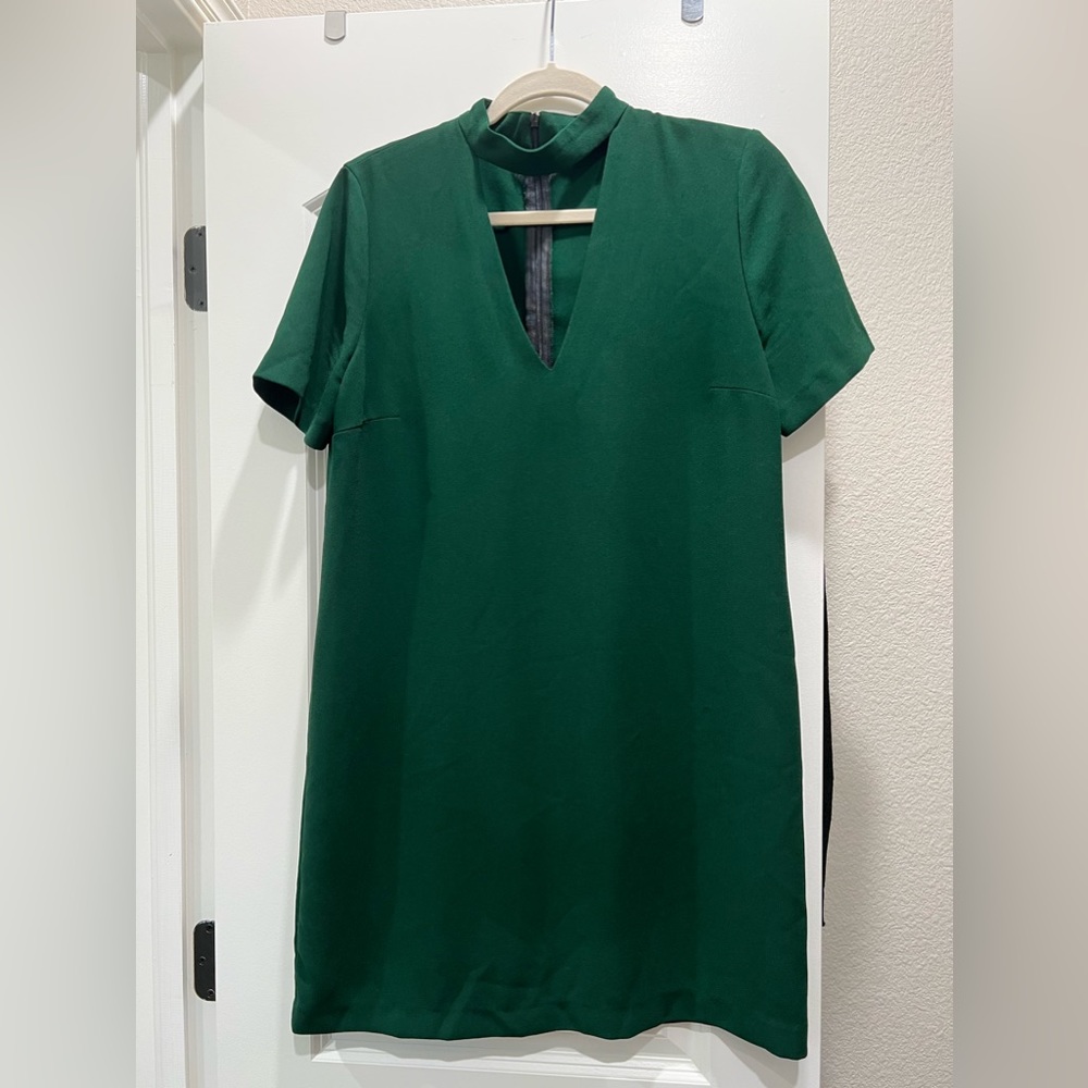 Zara Emerald Green Mini Dress With Choker Detail